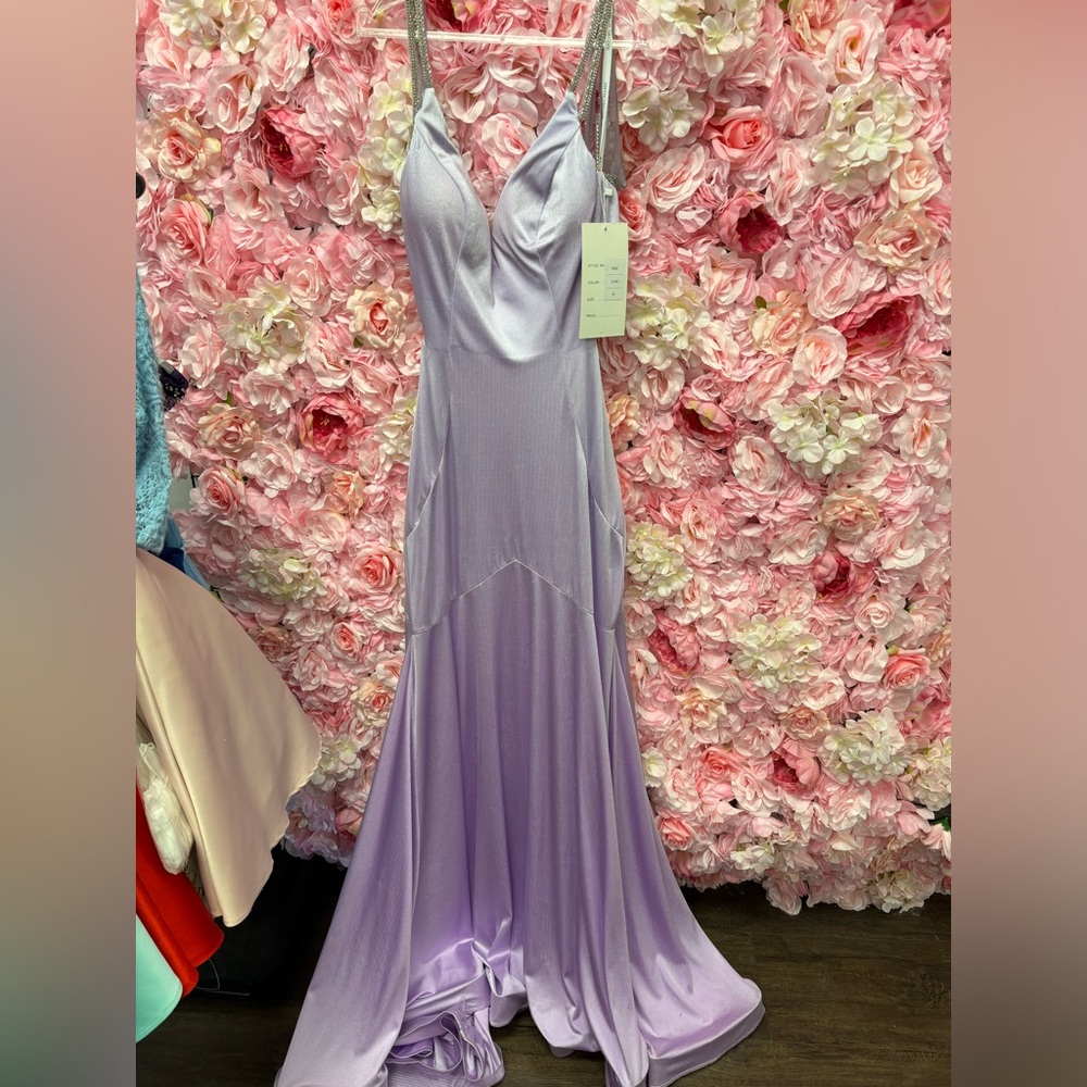 Rachel Allan 7042 Size 12 Lilac Purple Long Dress
